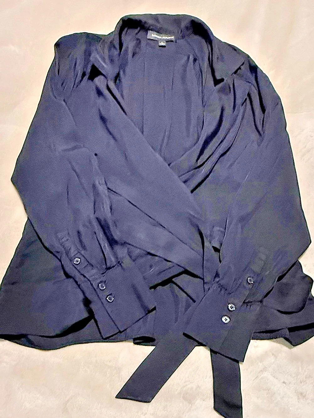 Banana Republic Black Wrap Front Blouse Like New